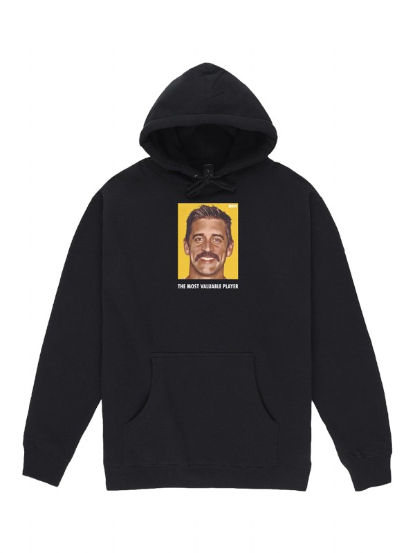 men's packers aaron rodgers black 2020 nfl mvp player graphic hoodie