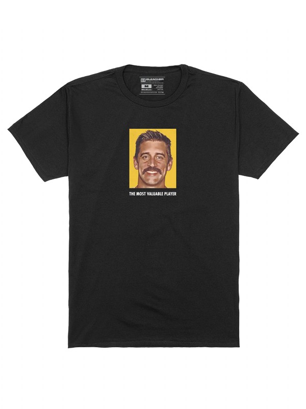 men's packers aaron rodgers black 2020 nfl mvp player graphic t shirt