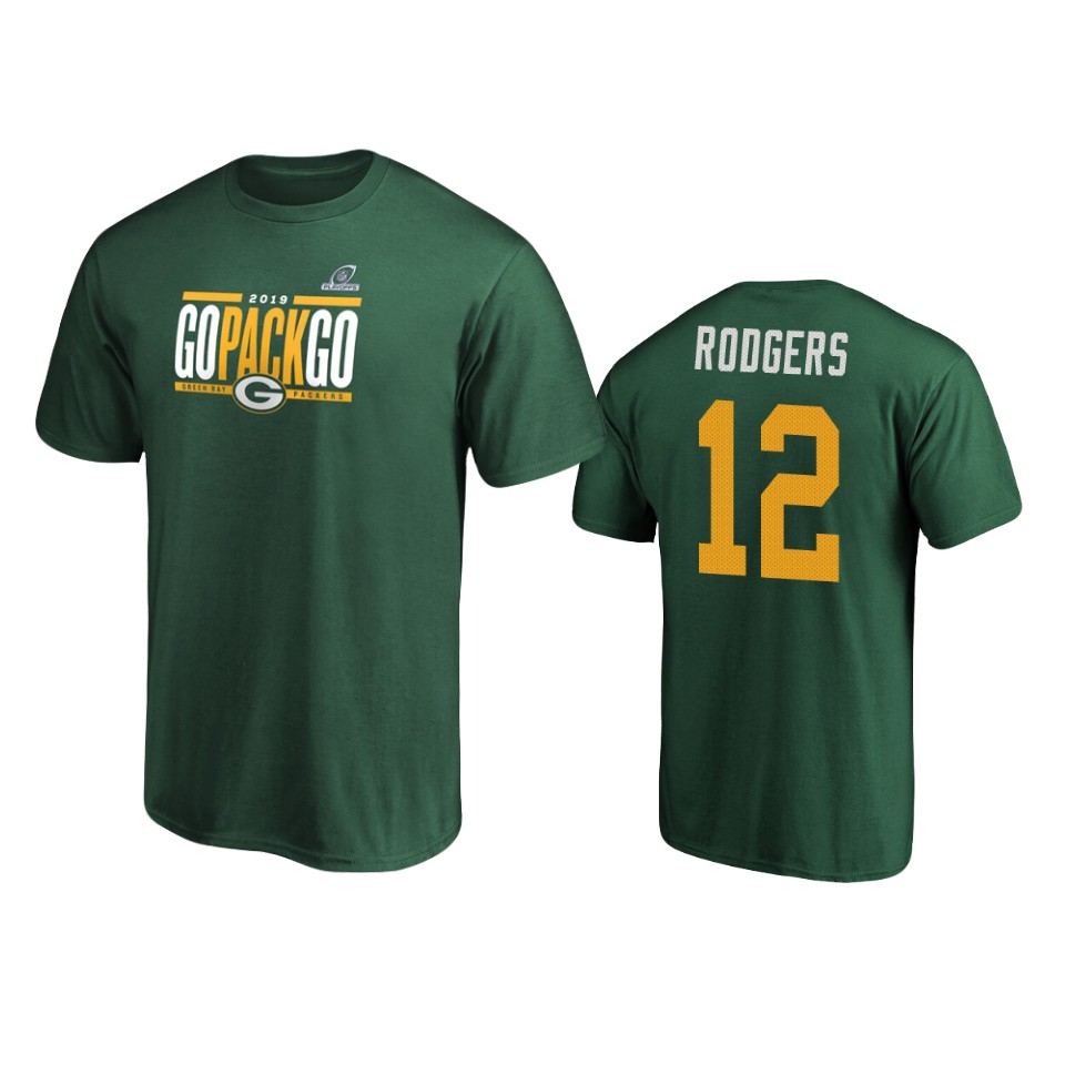 men's packers aaron rodgers green 2019 nfl playoffs hometown checkdown t shirt