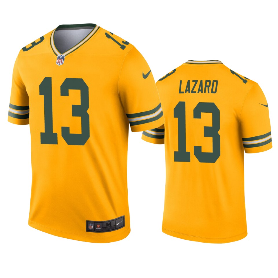 men's packers allen lazard gold inverted legend jersey