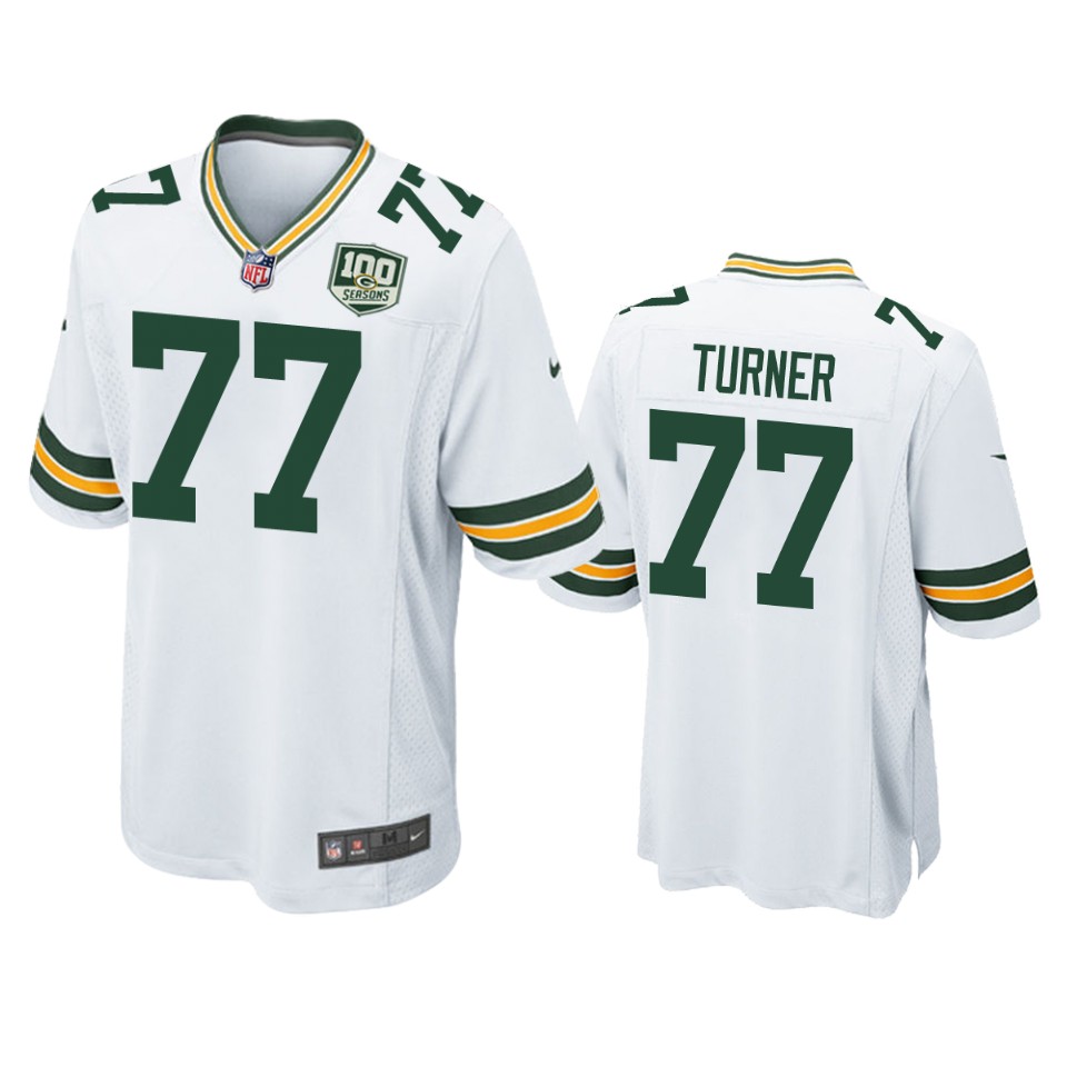 men's packers billy turner white 100 seasons game jersey