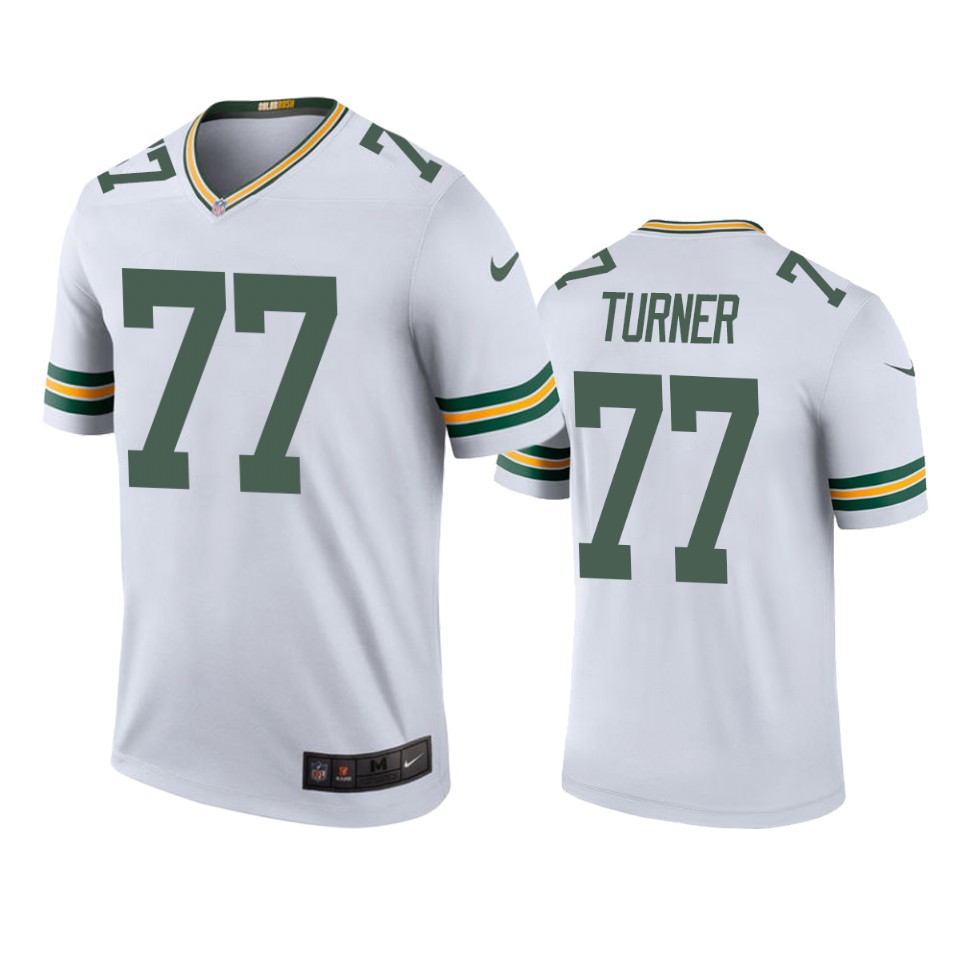 men's packers billy turner white color rush legend jersey