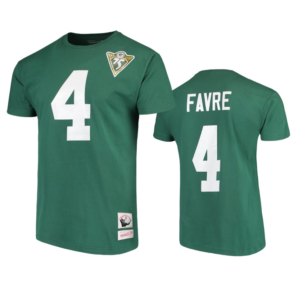 men's packers brett favre green retired player t shirt