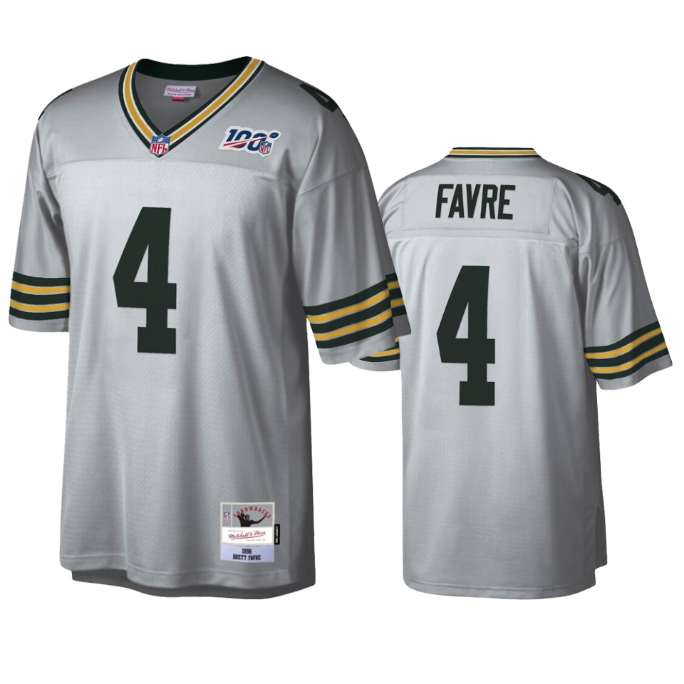 men's packers brett favre platinum legacy nfl 100 jersey