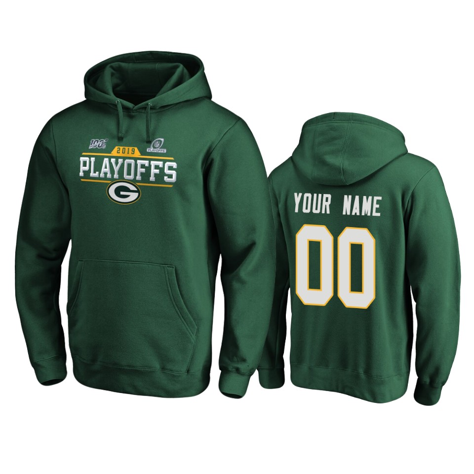 men's packers custom green 2019 nfl playoffs chip shot pullover hoodie