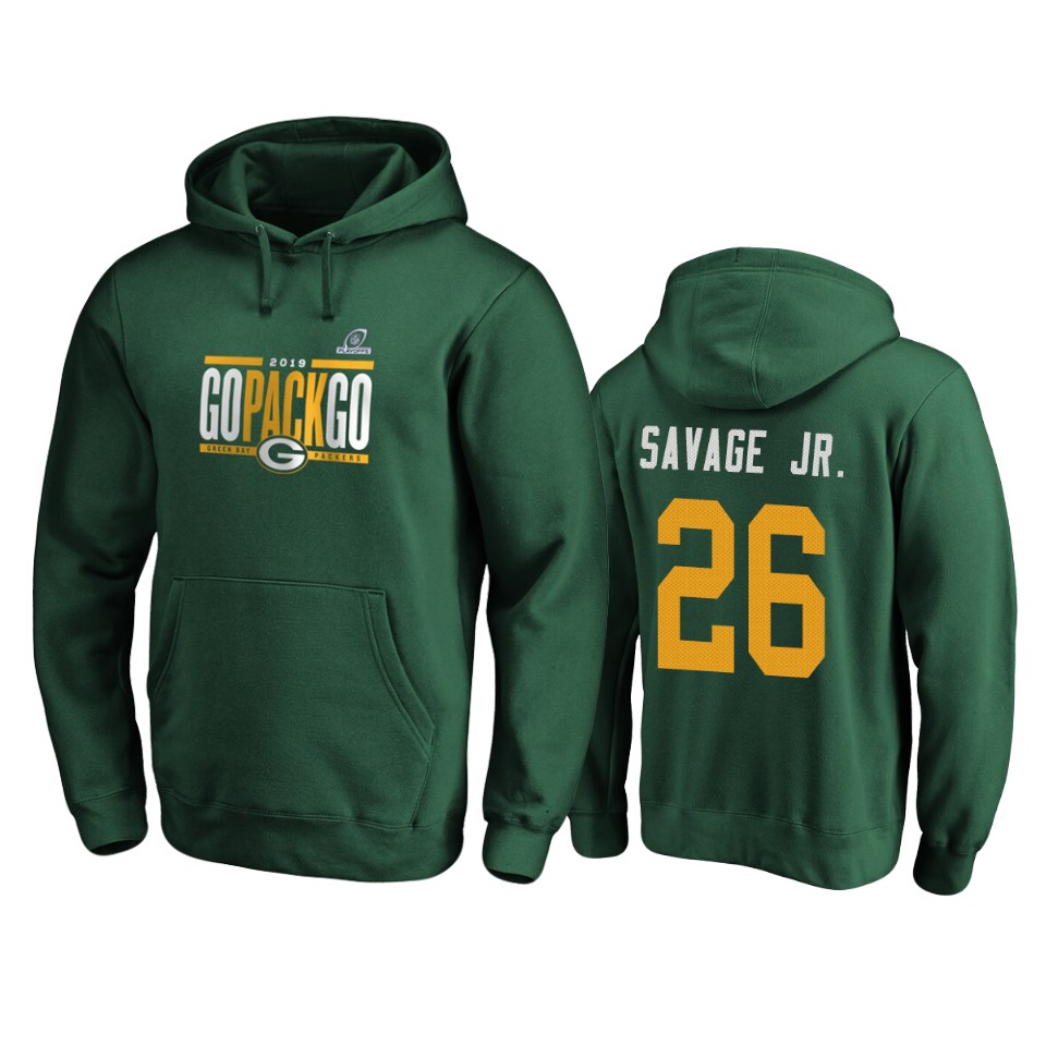 men's packers darnell savage jr. green 2019 nfl playoffs hometown checkdown pullover hoodie