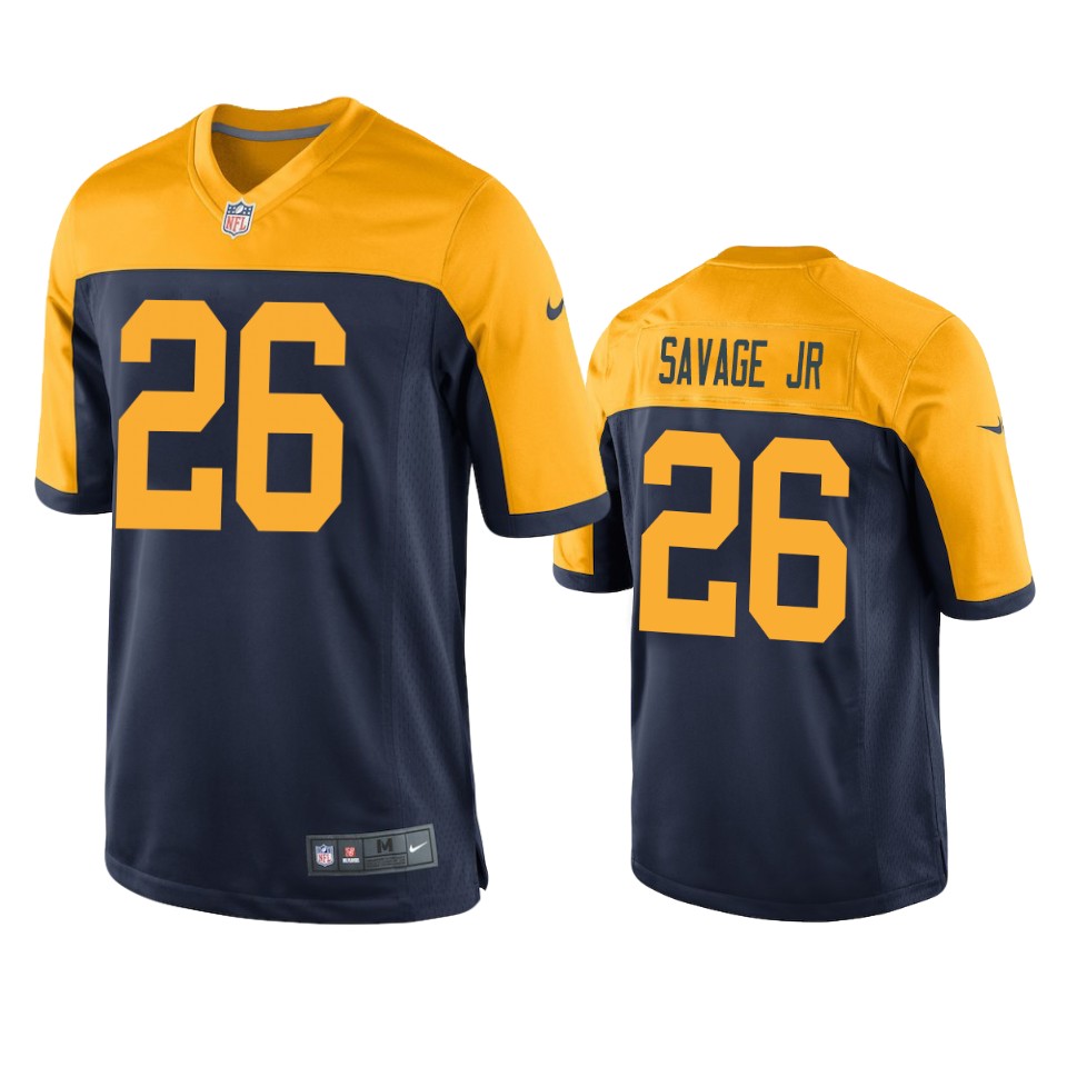 men's packers darnell savage jr. navy game jersey