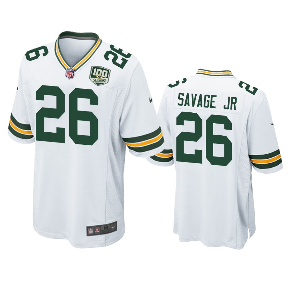 men's packers darnell savage jr. white 100 seasons game jersey