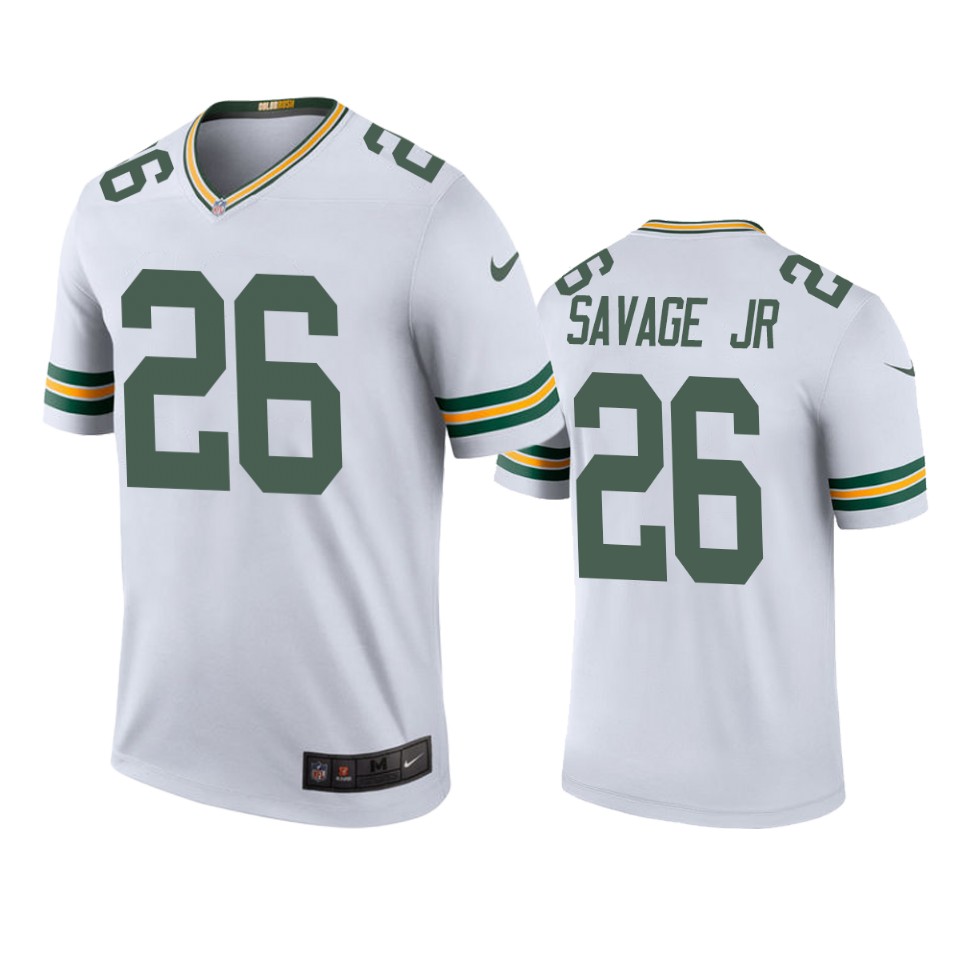 men's packers darnell savage jr. white color rush legend jersey