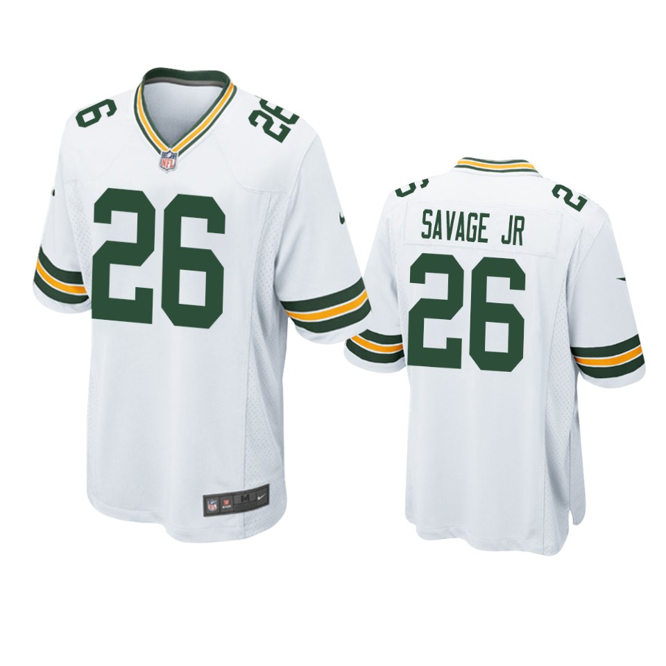 men's packers darnell savage jr. white game jersey