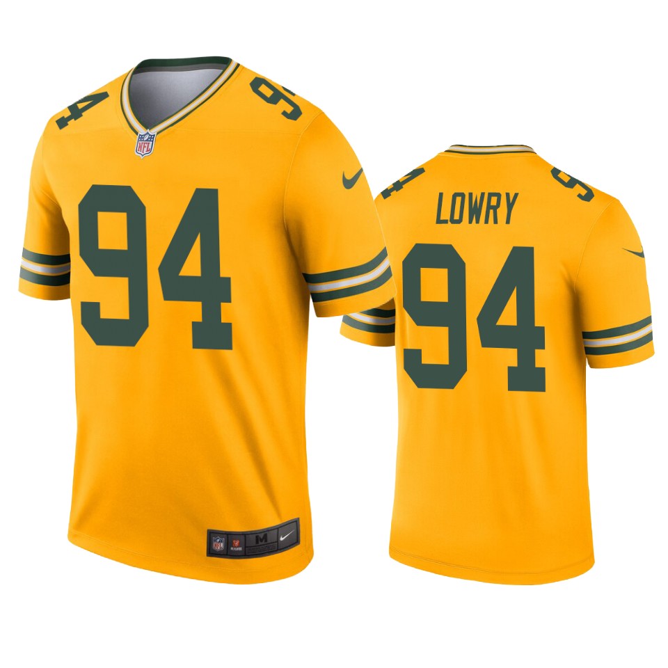 men's packers dean lowry gold inverted legend jersey