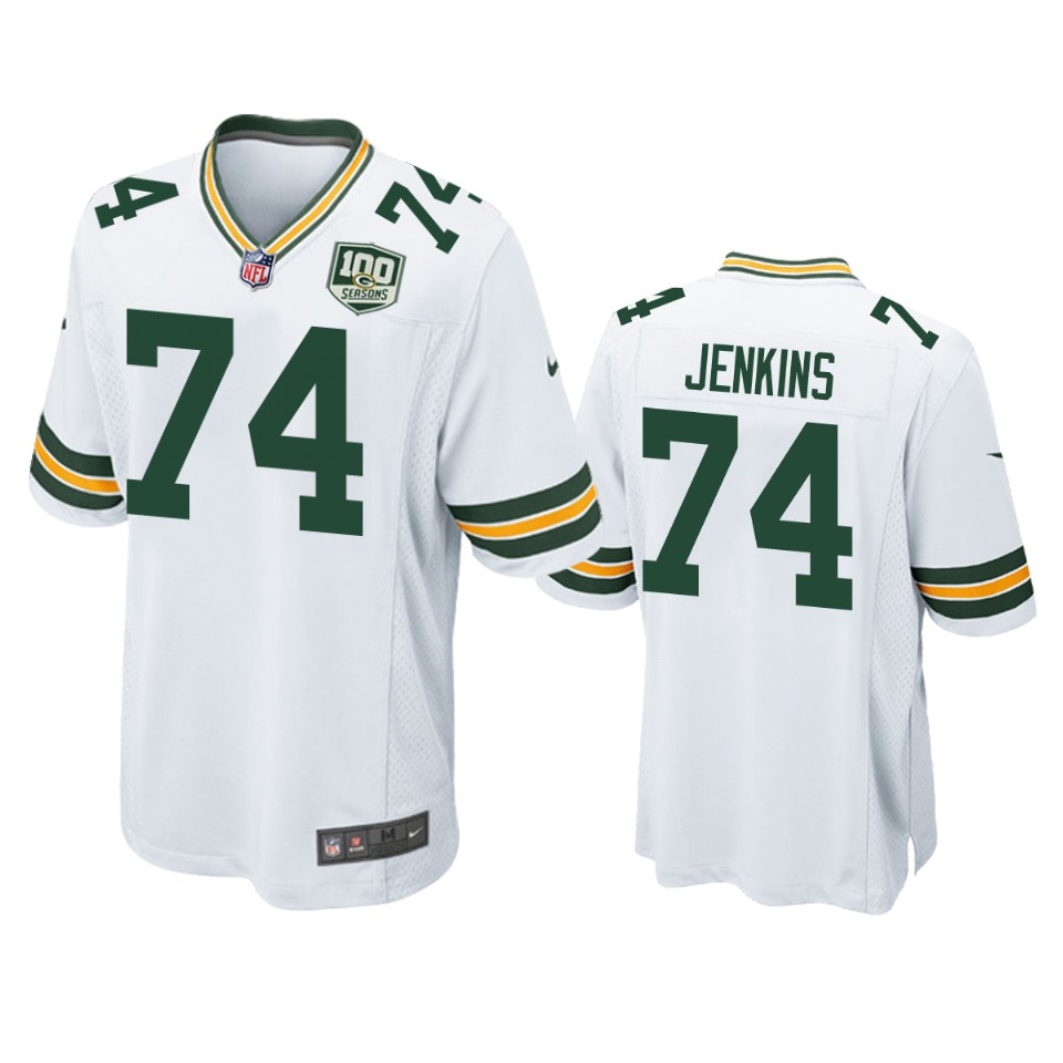 men's packers elgton jenkins white 100 seasons game jersey