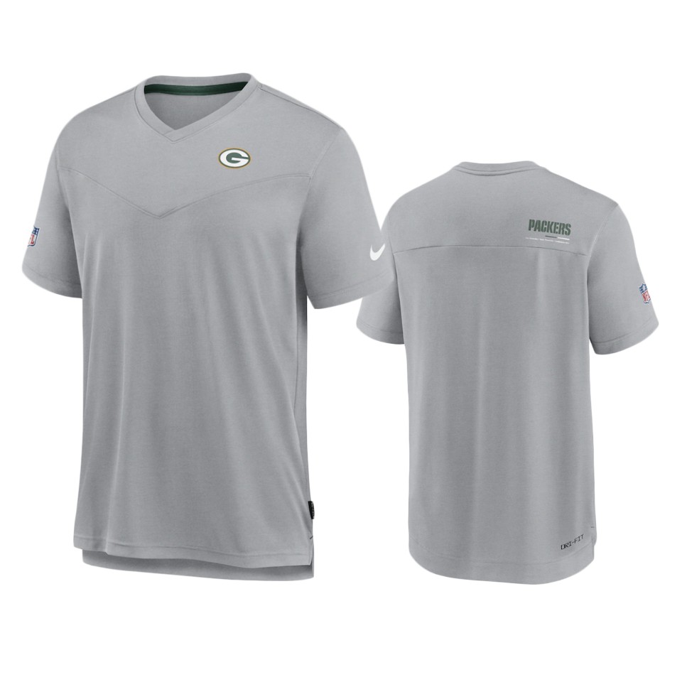men's packers gray sideline coach chevron t shirt