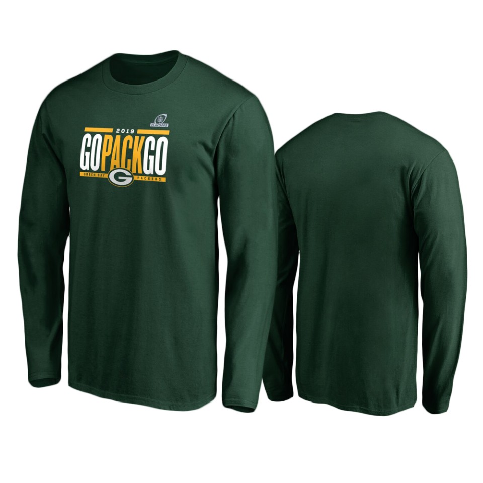 men's packers green 2019 nfl playoffs hometown checkdown long sleeve t shirt