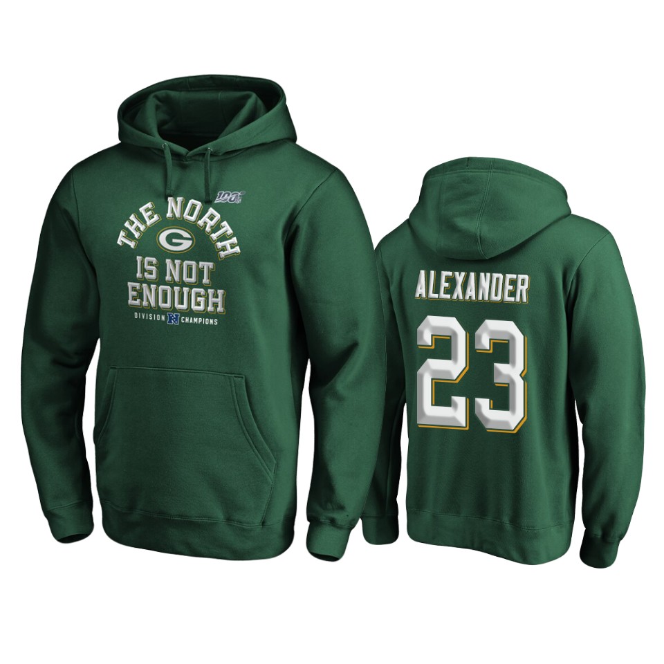 men's packers jaire alexander green 2019 nfc north division champions cover two pullover hoodie