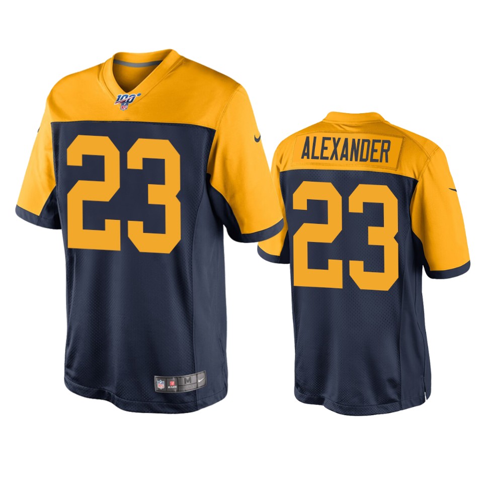 men's packers jaire alexander navy 100th season throwback jersey