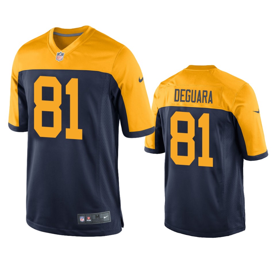 men's packers josiah deguara navy throwback game jersey
