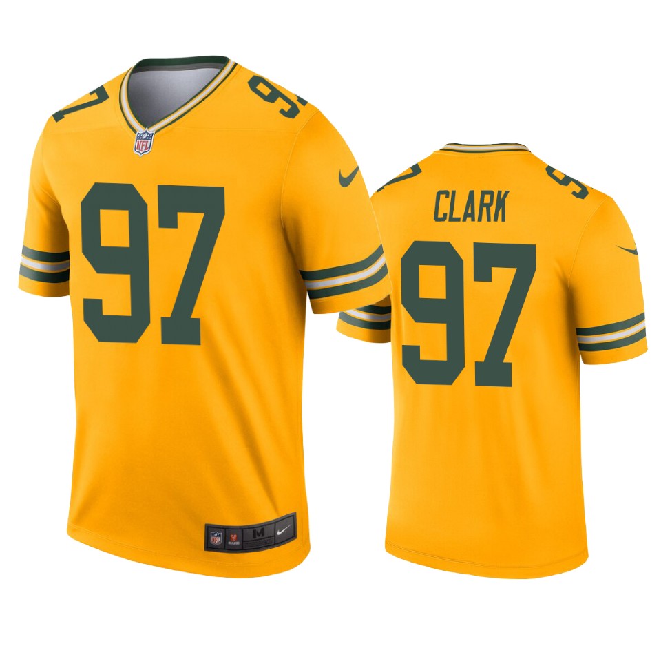 men's packers kenny clark gold inverted legend jersey