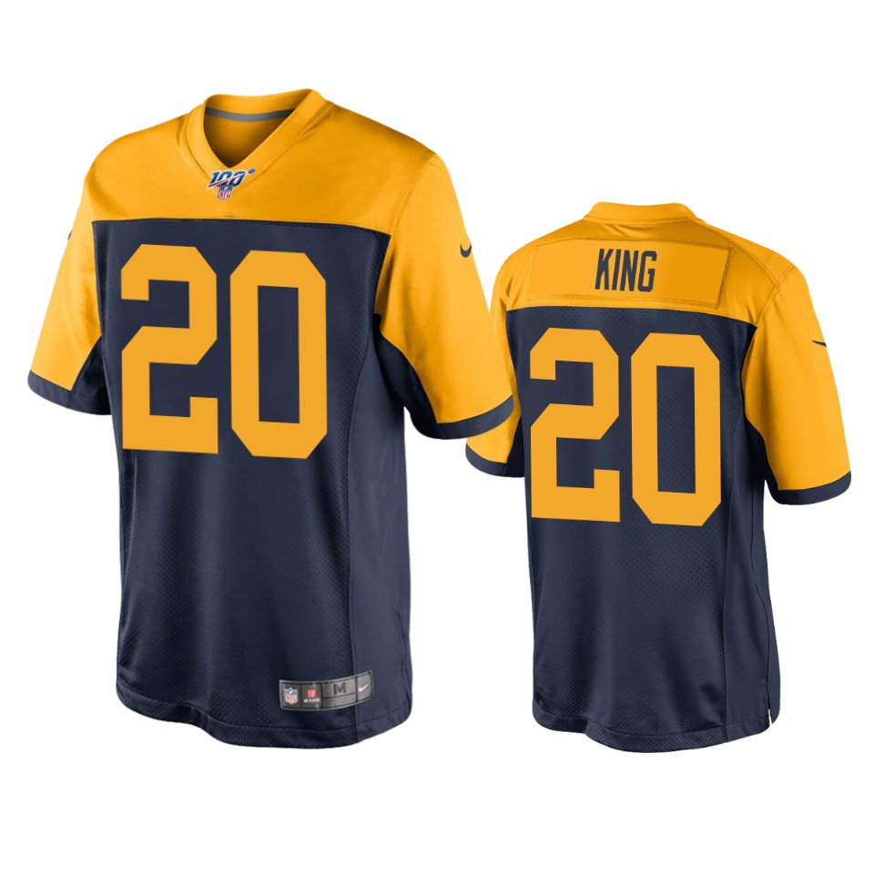 men's packers kevin king navy 100th season throwback jersey