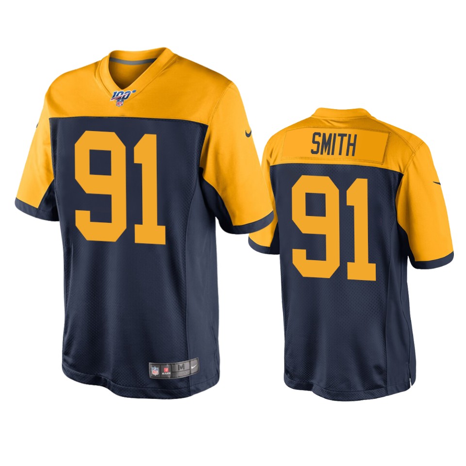 men's packers preston smith navy 100th season throwback jersey