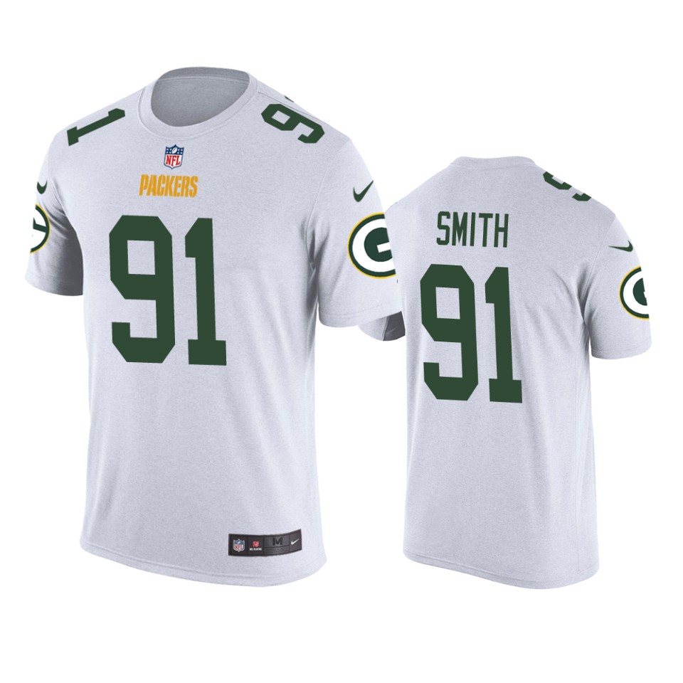 men's packers preston smith white color rush t shirt