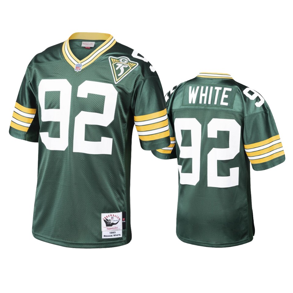 men's packers reggie white green 1993 authentic throwback jersey