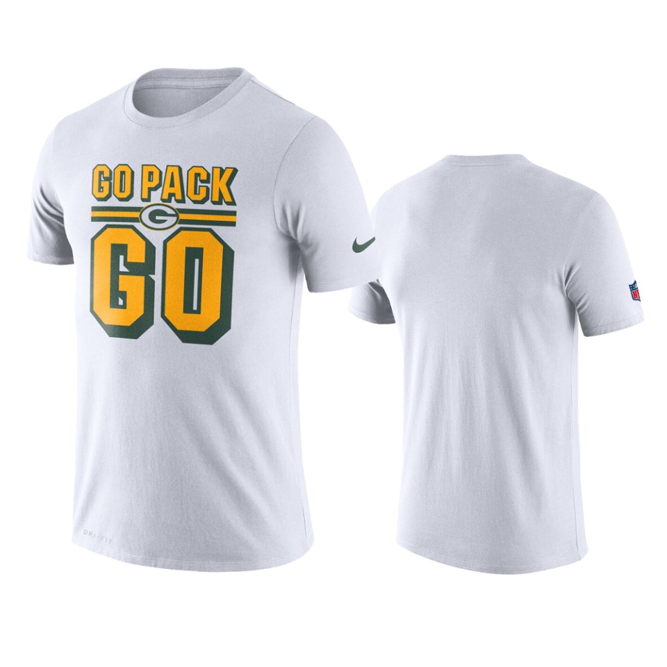 men's packers white sideline local performance t shirt