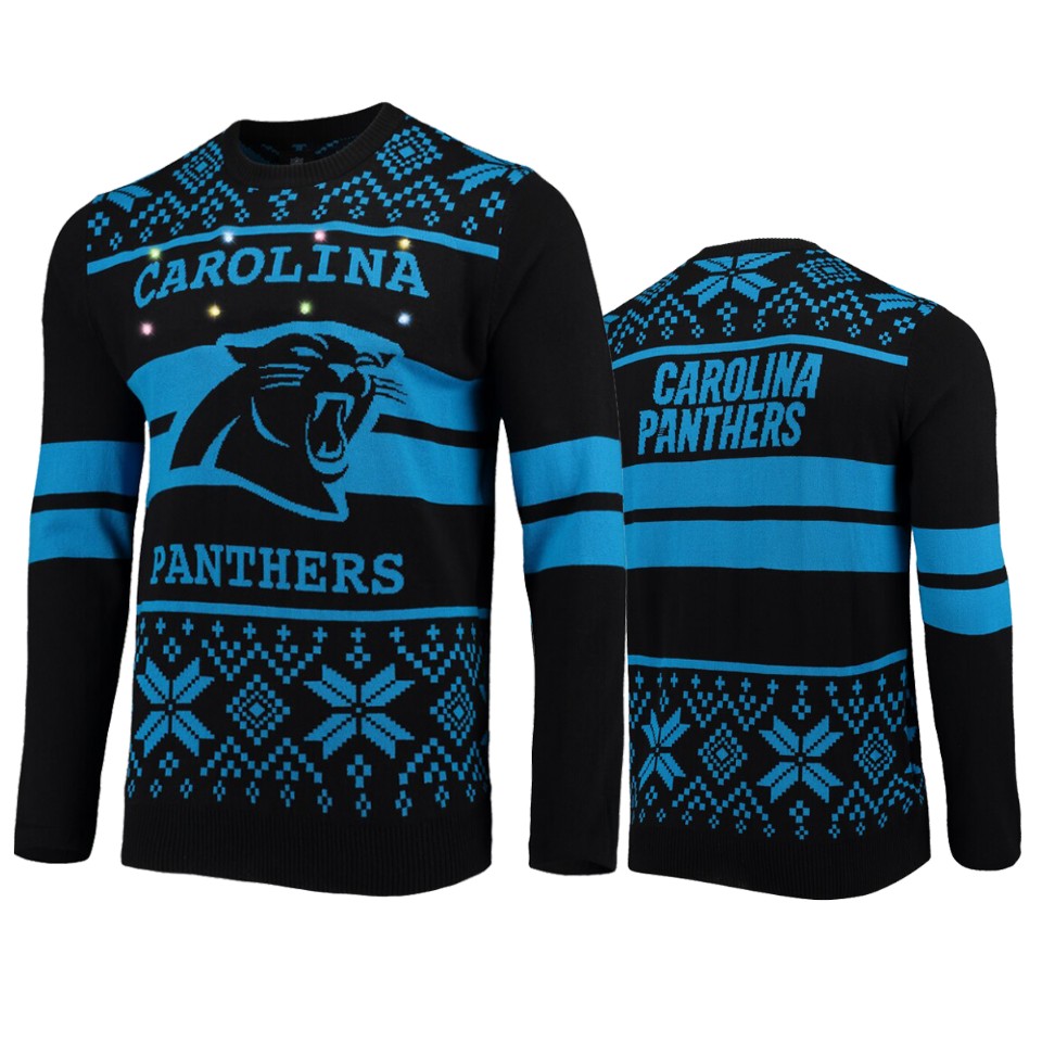 men's panthers black 2019 ugly christmas sweater