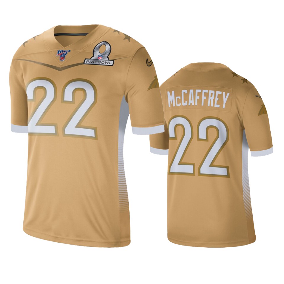 men's panthers christian mccaffrey gold nfc 2020 pro bowl jersey