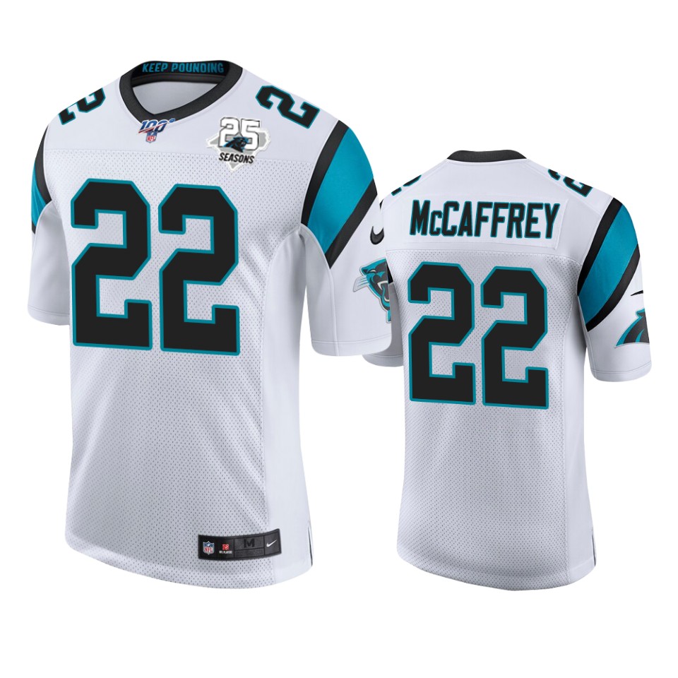 men's panthers christian mccaffrey white 25th season vapor limited jersey