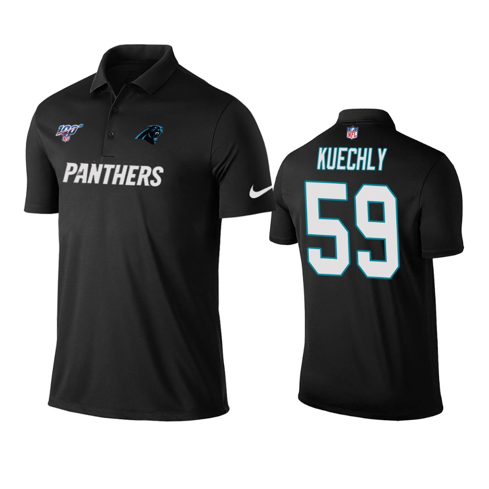men's panthers luke kuechly black 100th season polo