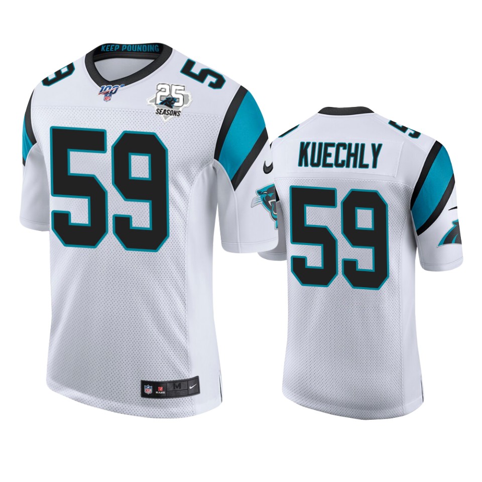 men's panthers luke kuechly white 25th season vapor limited jersey