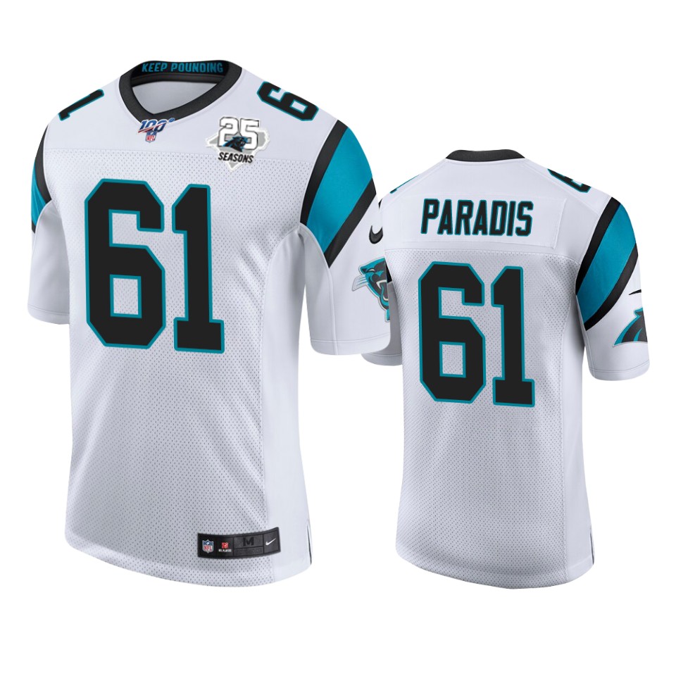 men's panthers matt paradis white 25th season vapor limited jersey