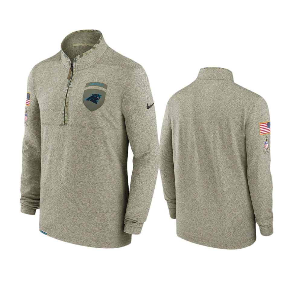 men's panthers olive 2022 salute to service shield quarter zip jacket