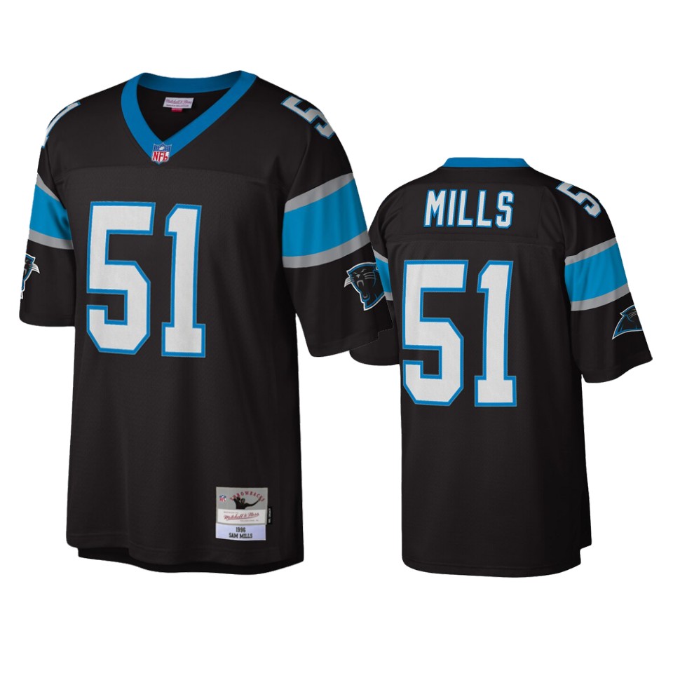 men's panthers sam mills black legacy replica jersey