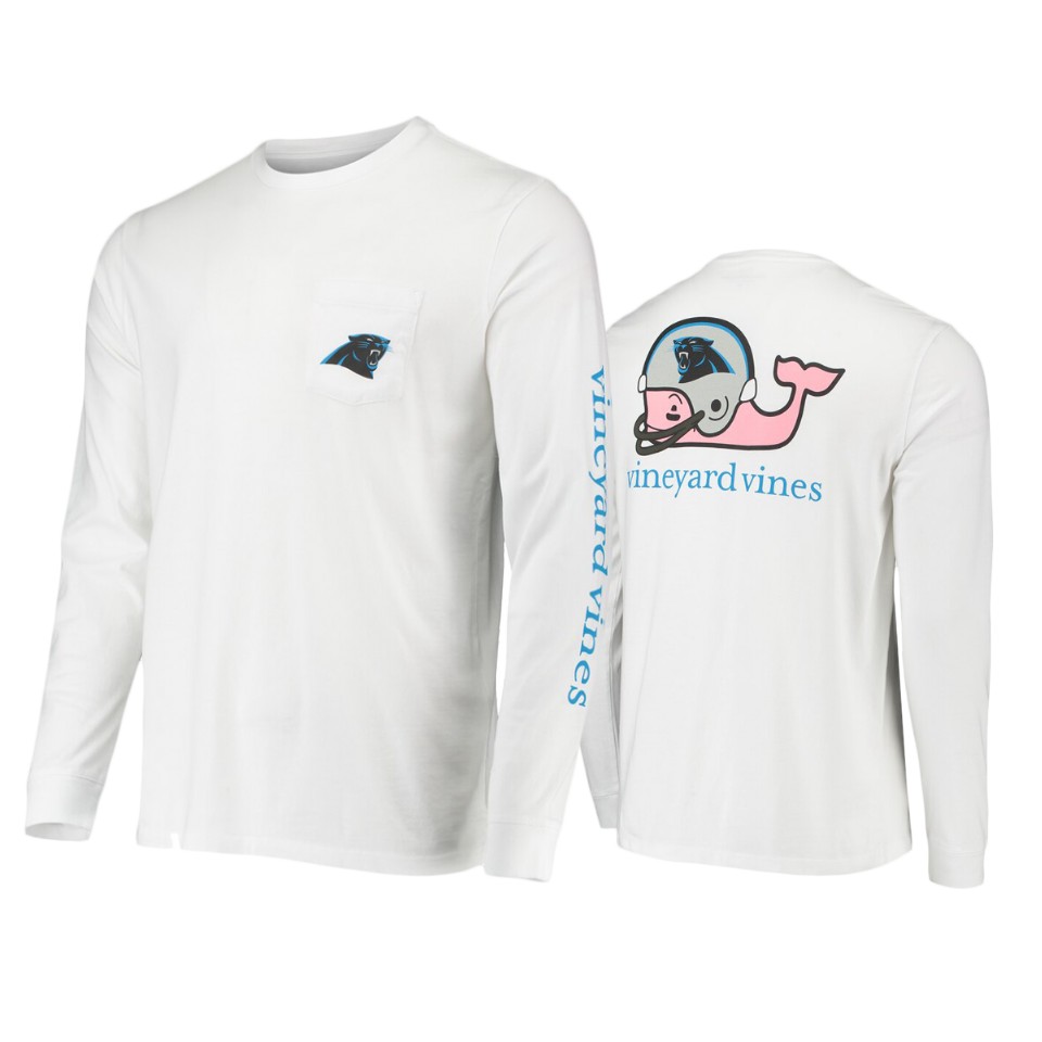 men's panthers white whale helmet long sleeve t shirt