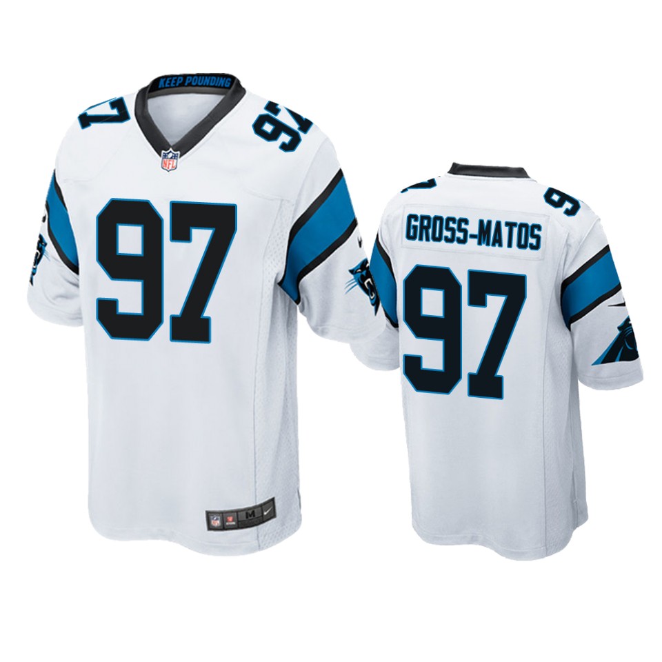men's panthers yetur gross matos white game jersey