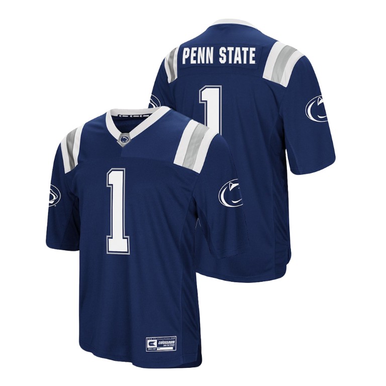 men's penn state nittany lions 1 navy foos ball football colosseum jersey