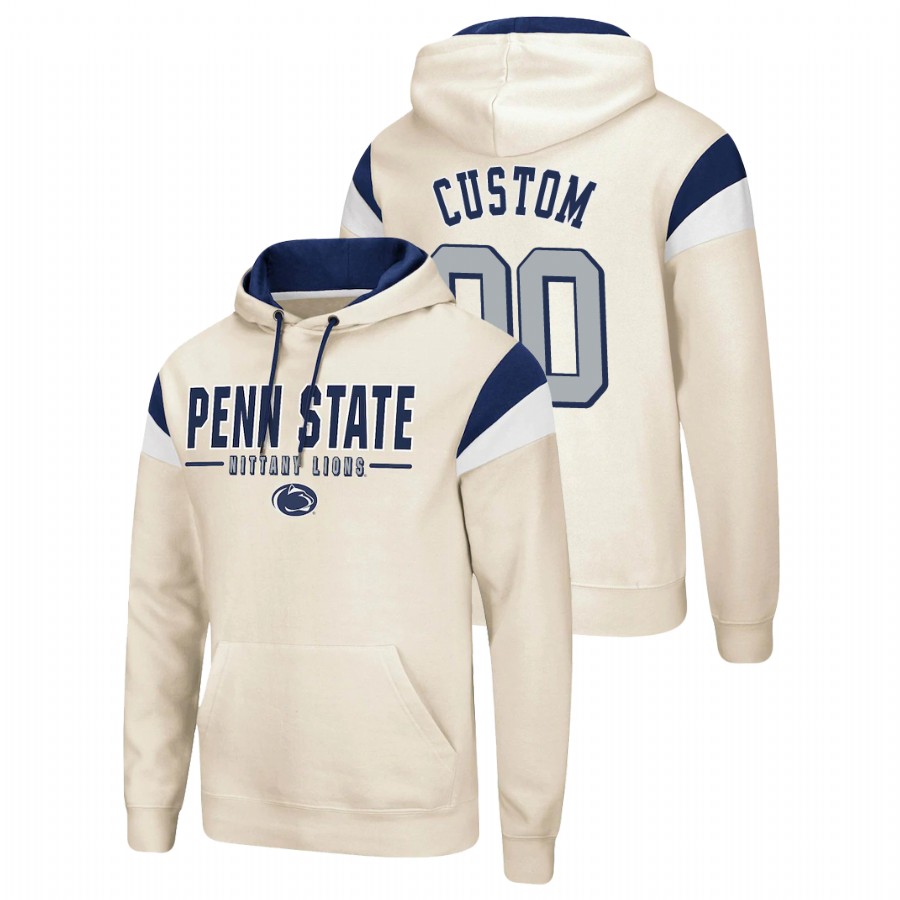 men's penn state nittany lions custom pullover cream fortress hoodie