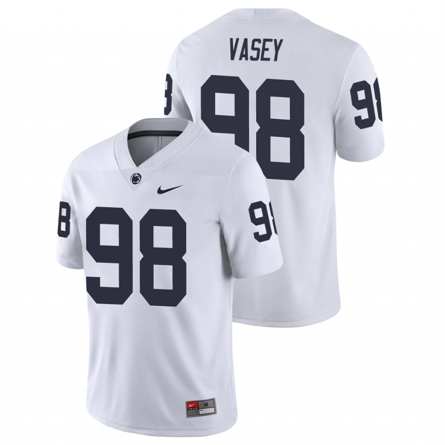 men's penn state nittany lions dan vasey white college football game jersey