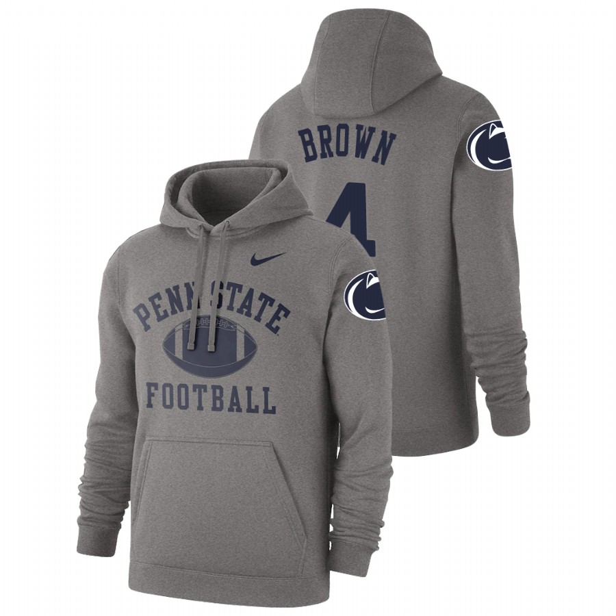 men's penn state nittany lions journey brown pullover heathered gray retro football hoodie