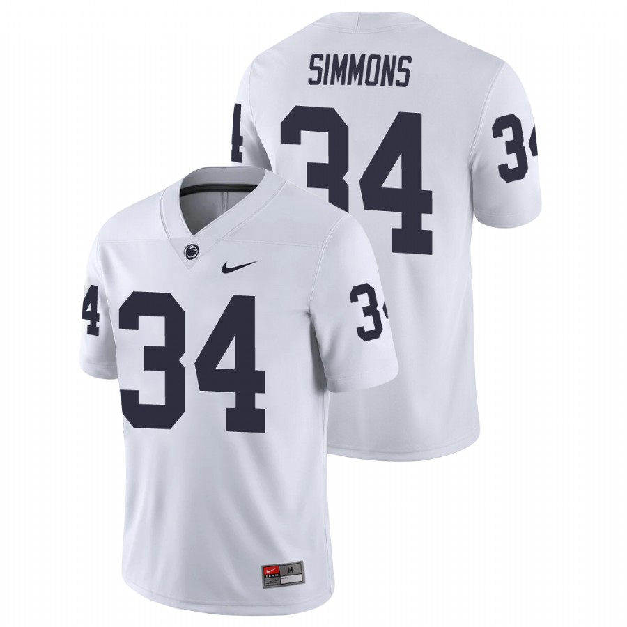 men's penn state nittany lions shane simmons white college football game jersey