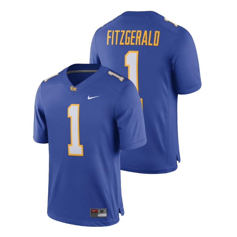 men's pittsburgh panthers 1 larry fitzgerald royal alumni football game player jersey