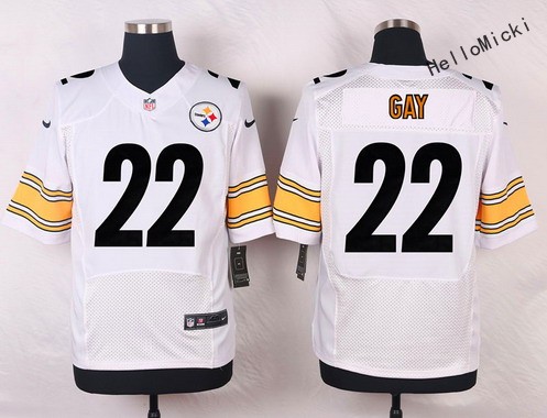 men's pittsburgh steelers #22 william gay white road nfl nike elite jersey