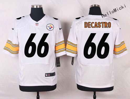 men's pittsburgh steelers #66 david decastro white road nfl nike elite jersey