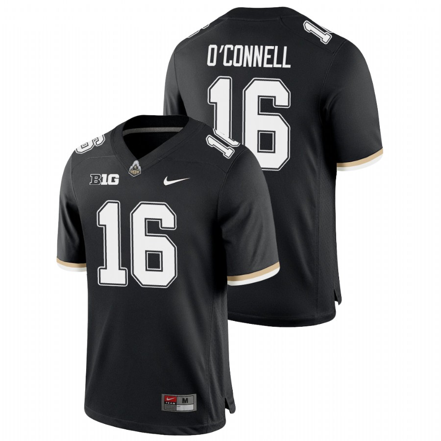 men's purdue boilermakers aidan o'connell black college football game jersey