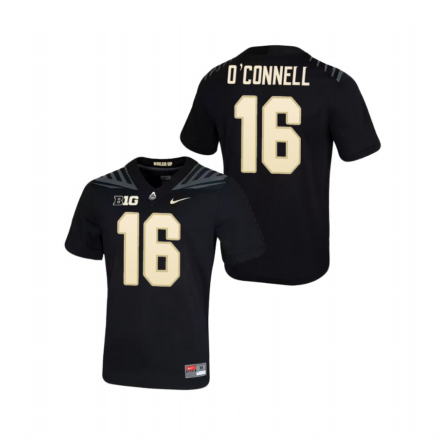 men's purdue boilermakers aidan o'connell black game football jersey