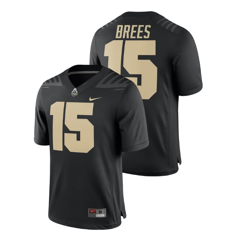 men's purdue boilermakers drew brees black alumni football game 2018 jersey
