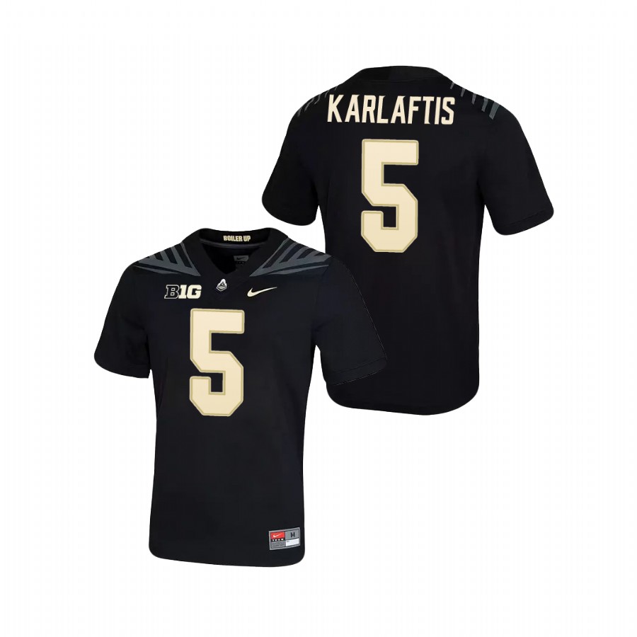 men's purdue boilermakers george karlaftis black game football jersey