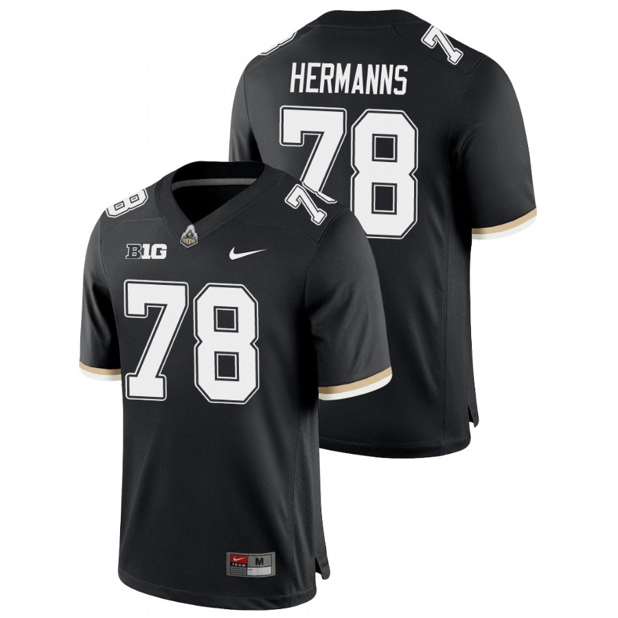 men's purdue boilermakers grant hermanns black college football game jersey